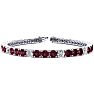 Garnet Bracelet: Garnet Jewelry: 11 1/2 Carat Garnet and Diamond Alternating Tennis Bracelet In 14 Karat White Gold, 8 Inches Image-1