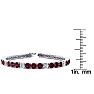 Garnet Bracelet: Garnet Jewelry: 11 1/2 Carat Garnet and Diamond Alternating Tennis Bracelet In 14 Karat White Gold, 8 Inches Image-4