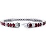 Garnet Bracelet: Garnet Jewelry: 12 Carat Garnet and Diamond Alternating Tennis Bracelet In 14 Karat White Gold, 8 1/2 Inches Image-2