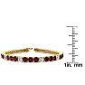 Garnet Bracelet: Garnet Jewelry: 11 1/2 Carat Garnet and Diamond Alternating Tennis Bracelet In 14 Karat Yellow Gold, 8 Inches Image-4