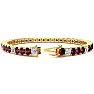 Garnet Bracelet: Garnet Jewelry: 12 3/4 Carat Garnet and Diamond Alternating Tennis Bracelet In 14 Karat Yellow Gold, 9 Inches Image-2