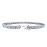 Aquamarine Bracelet: Aquamarine Jewelry: 4 Carat Aquamarine And Diamond Tennis Bracelet In 14 Karat White Gold, 7 Inches Image-2