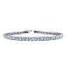 Aquamarine Bracelet: Aquamarine Jewelry: 5 Carat Aquamarine And Diamond Tennis Bracelet In 14 Karat White Gold, 9 Inches Image-1