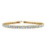 Aquamarine Bracelet: Aquamarine Jewelry: 3 1/2 Carat Aquamarine And Diamond Tennis Bracelet In 14 Karat Yellow Gold, 6 Inches Image-1