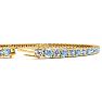 Aquamarine Bracelet: Aquamarine Jewelry: 3 1/2 Carat Aquamarine And Diamond Tennis Bracelet In 14 Karat Yellow Gold, 6 Inches Image-3