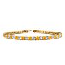 4 Carat Citrine And Diamond Tennis Bracelet In 14 Karat Yellow Gold, 7 Inches Image-1