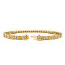 5 Carat Citrine And Diamond Tennis Bracelet In 14 Karat Yellow Gold, 9 Inches Image-2