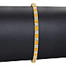 5 Carat Citrine And Diamond Tennis Bracelet In 14 Karat Yellow Gold, 9 Inches Image-5