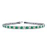4 1/2 Carat Emerald And Diamond Tennis Bracelet In 14 Karat White Gold, 7 1/2 Inches Image-1