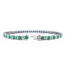 4 1/2 Carat Emerald And Diamond Tennis Bracelet In 14 Karat White Gold, 7 1/2 Inches Image-2