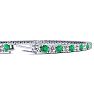 4 1/2 Carat Emerald And Diamond Tennis Bracelet In 14 Karat White Gold, 7 1/2 Inches Image-3