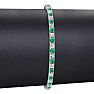 4 1/2 Carat Emerald And Diamond Tennis Bracelet In 14 Karat White Gold, 7 1/2 Inches Image-5
