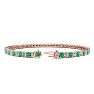 3 3/4 Carat Emerald And Diamond Tennis Bracelet In 14 Karat Rose Gold, 6 Inches Image-2