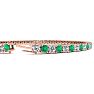 3 3/4 Carat Emerald And Diamond Tennis Bracelet In 14 Karat Rose Gold, 6 Inches Image-3