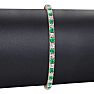 3 3/4 Carat Emerald And Diamond Tennis Bracelet In 14 Karat Rose Gold, 6 Inches Image-5