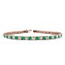 5 Carat Emerald And Diamond Tennis Bracelet In 14 Karat Rose Gold, 8 1/2 Inches Image-1