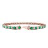 5 Carat Emerald And Diamond Tennis Bracelet In 14 Karat Rose Gold, 8 1/2 Inches Image-2