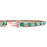 5 Carat Emerald And Diamond Tennis Bracelet In 14 Karat Rose Gold, 8 1/2 Inches Image-3