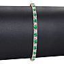 5 Carat Emerald And Diamond Tennis Bracelet In 14 Karat Rose Gold, 8 1/2 Inches Image-5