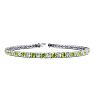 3 1/2 Carat Peridot And Diamond Tennis Bracelet In 14 Karat White Gold, 6 Inches Image-1