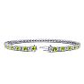 3 1/2 Carat Peridot And Diamond Tennis Bracelet In 14 Karat White Gold, 6 Inches Image-2