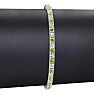 4 1/2 Carat Peridot And Diamond Tennis Bracelet In 14 Karat White Gold, 8 Inches Image-5