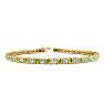 3 1/2 Carat Peridot And Diamond Tennis Bracelet In 14 Karat Yellow Gold, 6 Inches Image-1