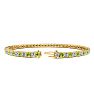 4 1/2 Carat Peridot And Diamond Tennis Bracelet In 14 Karat Yellow Gold, 8 Inches Image-2
