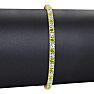 4 1/2 Carat Peridot And Diamond Tennis Bracelet In 14 Karat Yellow Gold, 8 Inches Image-5