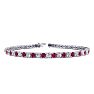 Ruby Bracelet; Ruby Tennis Bracelet; 4 1/4 Carat Ruby And Diamond Tennis Bracelet In 14 Karat White Gold Image-1