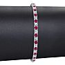 Ruby Bracelet; Ruby Tennis Bracelet; 4 1/4 Carat Ruby And Diamond Tennis Bracelet In 14 Karat White Gold Image-5