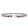 Ruby Bracelet; Ruby Tennis Bracelet; 5 Carat Ruby And Diamond Tennis Bracelet In 14 Karat White Gold Image-2