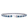 3 1/2 Carat Blue And White Diamond Tennis Bracelet In 14 Karat White Gold, 6 Inches Image-2