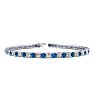 5 Carat Blue And White Diamond Tennis Bracelet In 14 Karat White Gold, 9 Inches Image-1