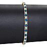 3 1/2 Carat Blue And White Diamond Tennis Bracelet In 14 Karat Yellow Gold, 6 Inches Image-5