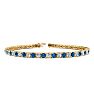5 Carat Blue And White Diamond Tennis Bracelet In 14 Karat Yellow Gold, 9 Inches Image-1