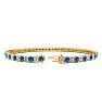 5 Carat Blue And White Diamond Tennis Bracelet In 14 Karat Yellow Gold, 9 Inches Image-2