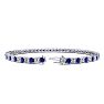 4 1/4 Carat Sapphire And Diamond Tennis Bracelet In 14 Karat White Gold, 6 1/2 Inches Image-2