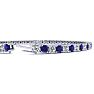 5 1/2 Carat Sapphire And Diamond Tennis Bracelet In 14 Karat White Gold, 8 1/2 Inches Image-3