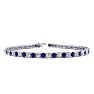 6 Carat Sapphire And Diamond Tennis Bracelet In 14 Karat White Gold, 9 Inches Image-1