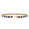 4 1/4 Carat Sapphire And Diamond Tennis Bracelet In 14 Karat Yellow Gold, 6 1/2 Inches Image-2