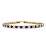 5 Carat Sapphire And Diamond Tennis Bracelet In 14 Karat Yellow Gold, 7 1/2 Inches Image-1
