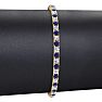 5 Carat Sapphire And Diamond Tennis Bracelet In 14 Karat Yellow Gold, 8 Inches Image-5