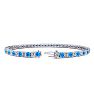 4 1/4 Carat Blue Topaz And Diamond Tennis Bracelet In 14 Karat White Gold, 6 1/2 Inches Image-2