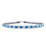 5 Carat Blue Topaz And Diamond Tennis Bracelet In 14 Karat White Gold, 7 1/2 Inches Image-1