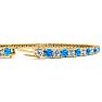 5 Carat Blue Topaz And Diamond Tennis Bracelet In 14 Karat Yellow Gold, 7 1/2 Inches
 Image-3