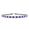 4 1/2 Carat Amethyst And Diamond Tennis Bracelet In 14 Karat White Gold, 8 Inches Image-1