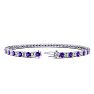 4 1/2 Carat Amethyst And Diamond Tennis Bracelet In 14 Karat White Gold, 8 Inches Image-2