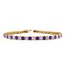 5 Carat Amethyst And Diamond Tennis Bracelet In 14 Karat Yellow Gold, 9 Inches Image-1