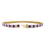 5 Carat Amethyst And Diamond Tennis Bracelet In 14 Karat Yellow Gold, 9 Inches Image-2